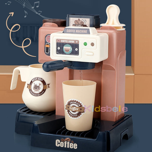 Kids Coffee Machine Toy Set Kitchen Toys Simulation Food Bread Coffee